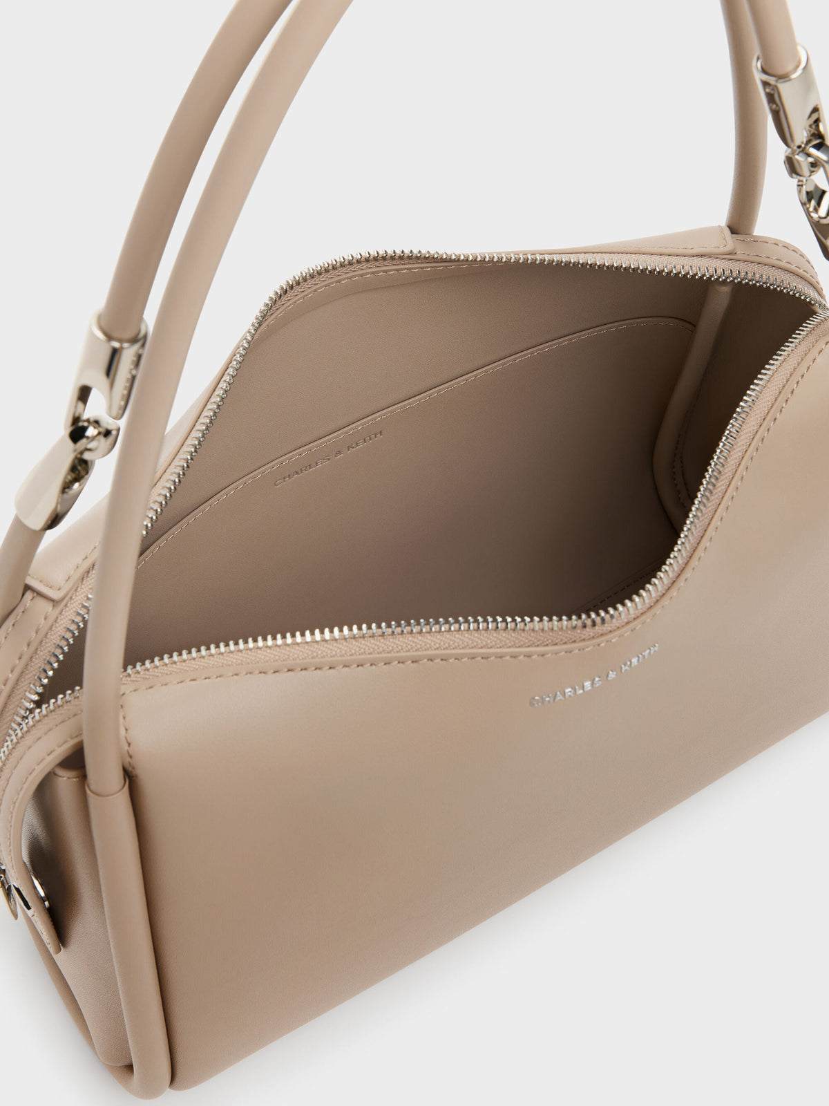 CHARLES & KEITH Essential | Lyla Tubular Slouchy Shoulder Bag - Taupe