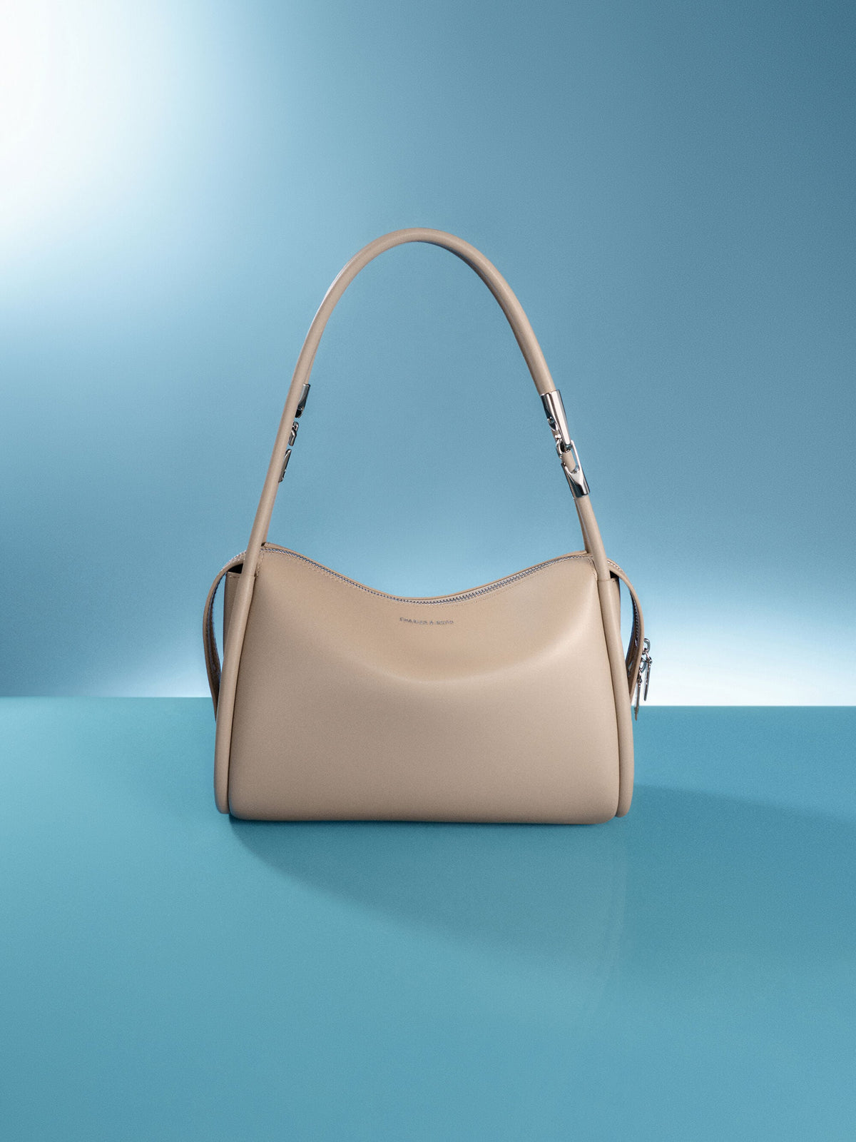 CHARLES & KEITH Essential | Lyla Tubular Slouchy Shoulder Bag - Taupe
