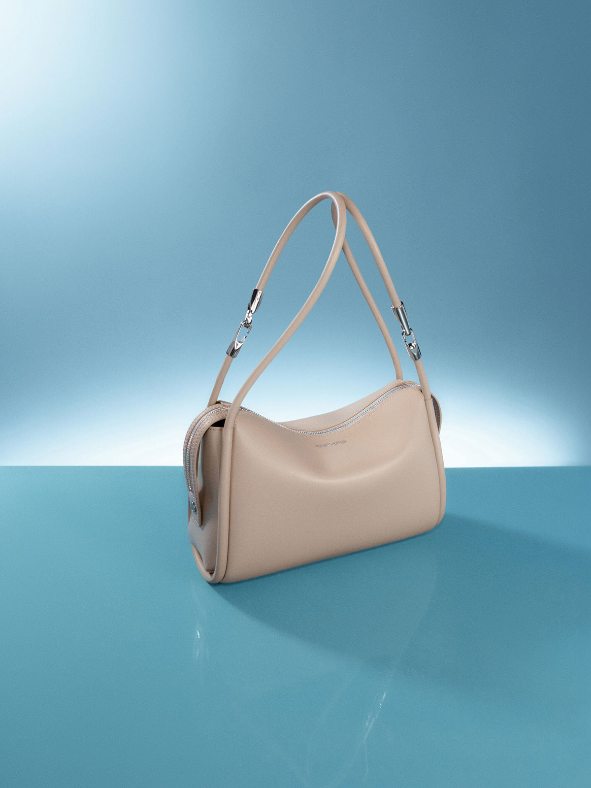 CHARLES & KEITH Essential | Lyla Tubular Slouchy Shoulder Bag - Taupe