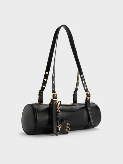 CHARLES & KEITH New | Rey Elongated Shoulder Bag - Black