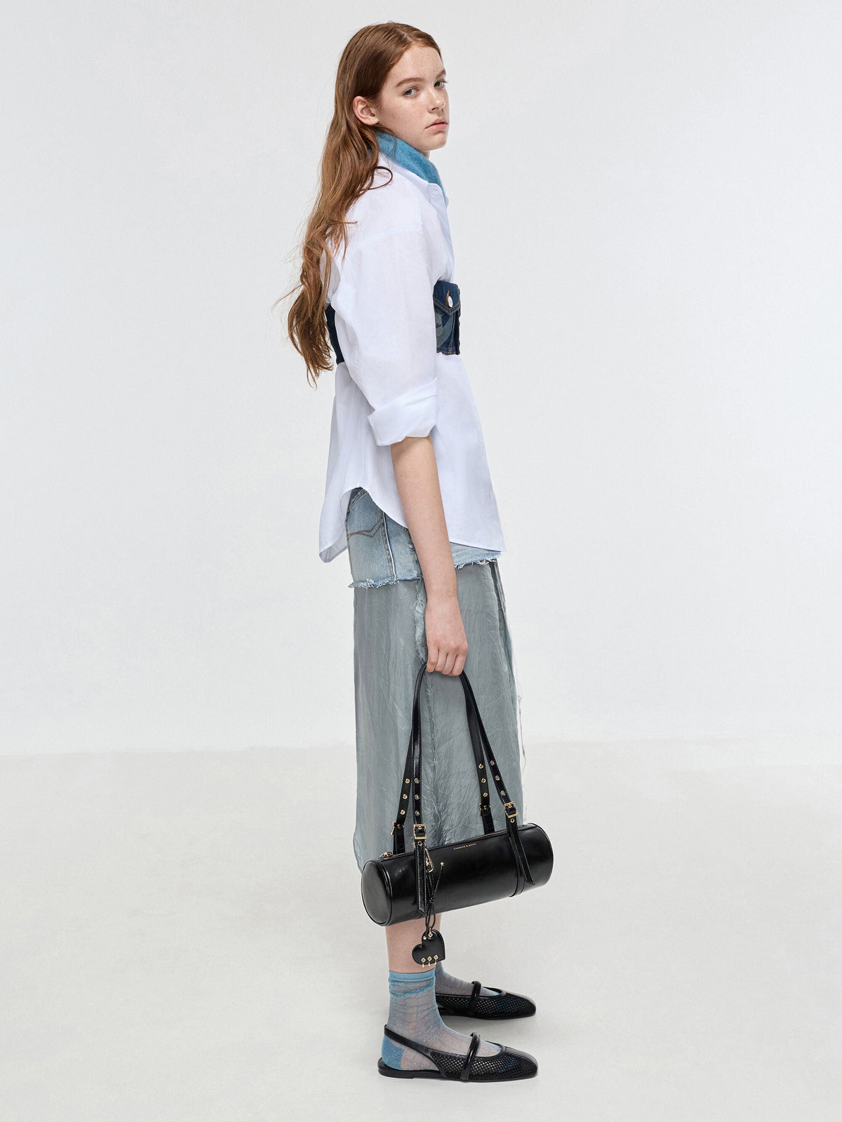 CHARLES & KEITH New | Rey Elongated Shoulder Bag - Black