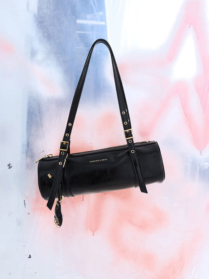 CHARLES & KEITH New | Rey Elongated Shoulder Bag - Black