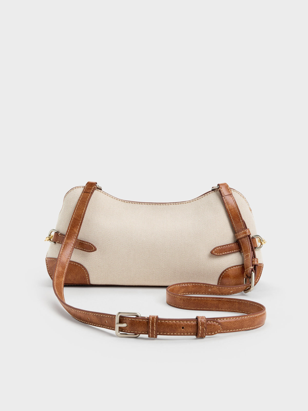 CHARLES & KEITH Best Seller | Delfina Canvas Chain Side-Belt Shoulder Bag - Multi