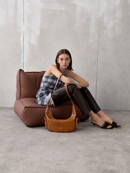 CHARLES & KEITH Deals | Large Bessie Side-Pocket Hobo Bag - Distressed Tan