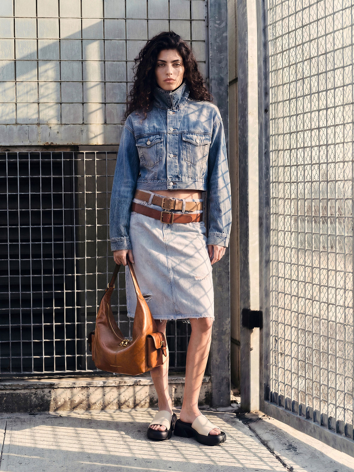 CHARLES & KEITH Deals | Large Bessie Side-Pocket Hobo Bag - Distressed Tan