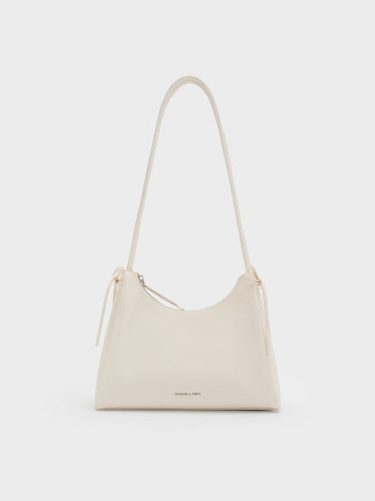 CHARLES & KEITH Essential | Hazel Bow Hobo Bag - Cream