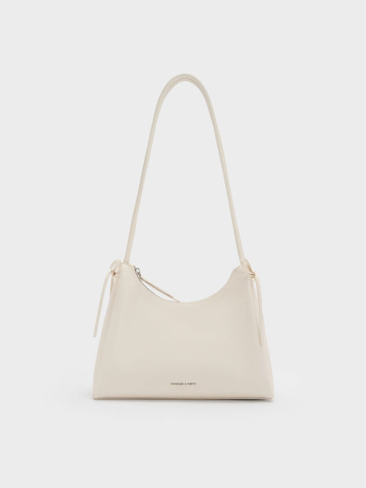 CHARLES & KEITH Essential | Hazel Bow Hobo Bag - Cream