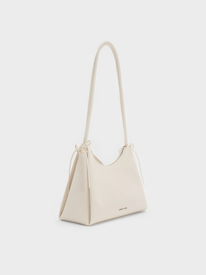 CHARLES & KEITH Essential | Hazel Bow Hobo Bag - Cream