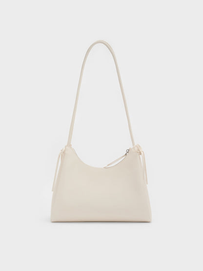 CHARLES & KEITH Essential | Hazel Bow Hobo Bag - Cream
