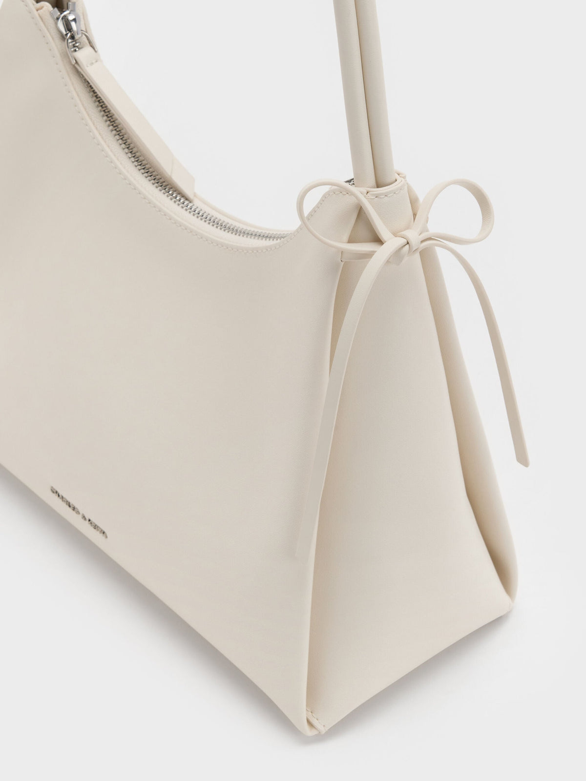CHARLES & KEITH Essential | Hazel Bow Hobo Bag - Cream