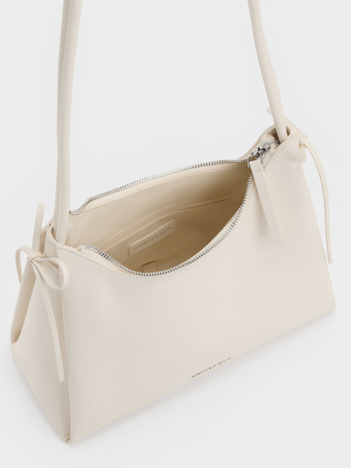 CHARLES & KEITH Essential | Hazel Bow Hobo Bag - Cream