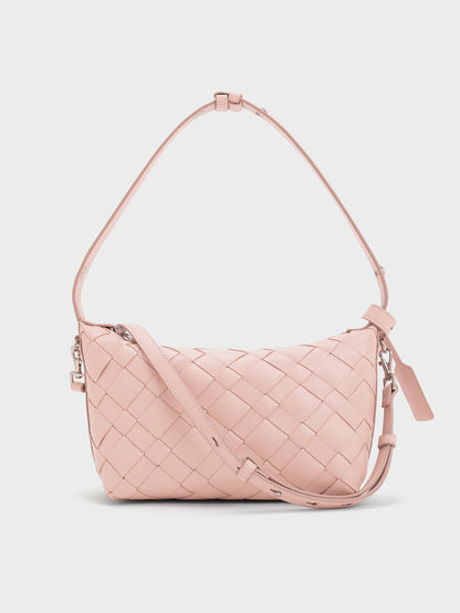 CHARLES & KEITH Best Price | Ivette Woven Shoulder Bag - Light Pink
