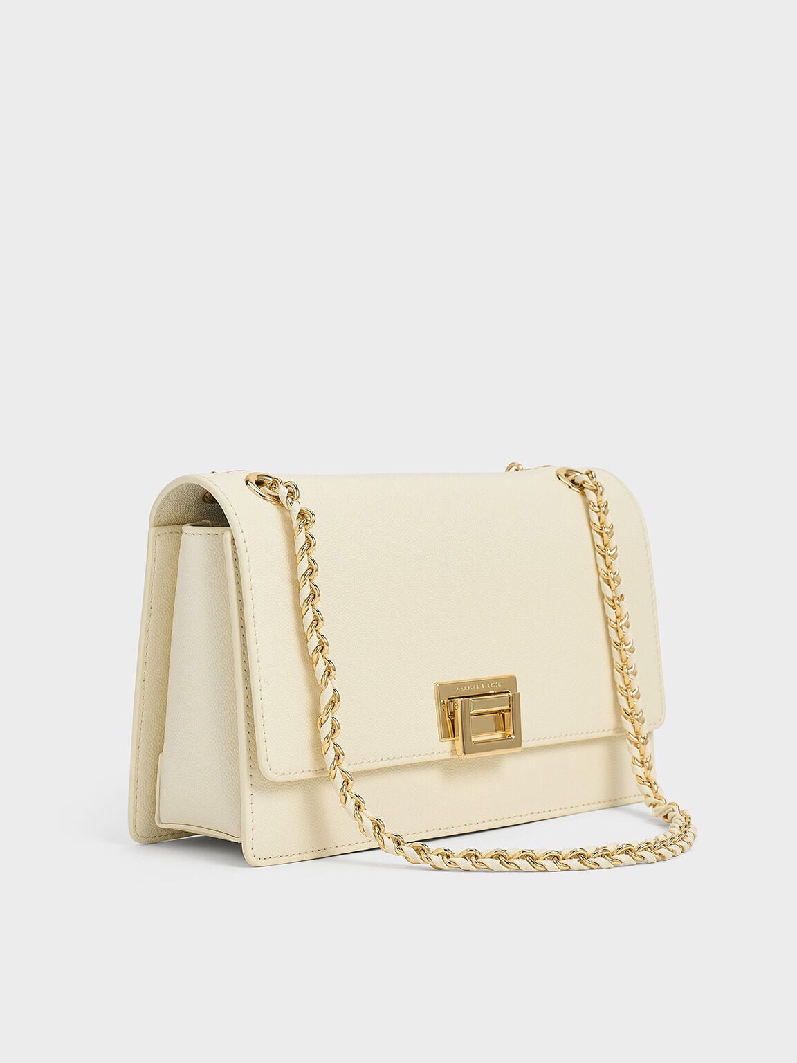 CHARLES & KEITH Classic | Everline Braided-Strap Shoulder Bag - Cream
