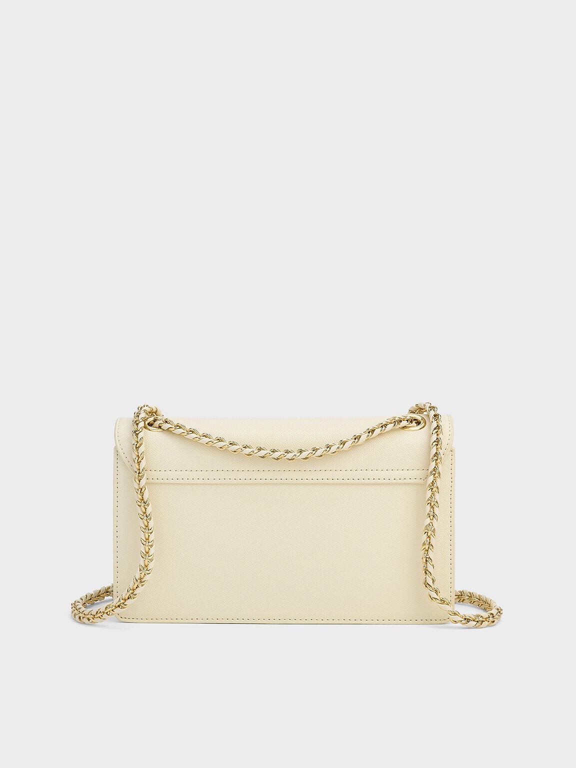 CHARLES & KEITH Classic | Everline Braided-Strap Shoulder Bag - Cream
