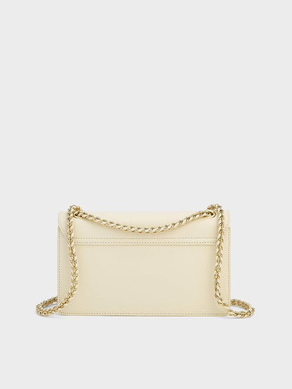 CHARLES & KEITH Classic | Everline Braided-Strap Shoulder Bag - Cream