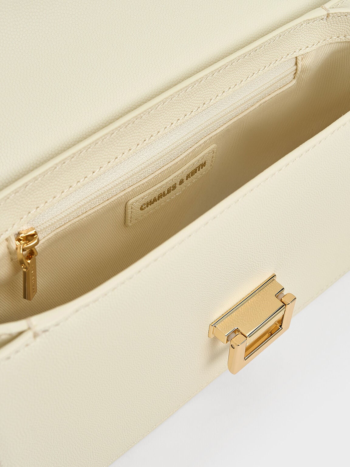 CHARLES & KEITH Classic | Everline Braided-Strap Shoulder Bag - Cream