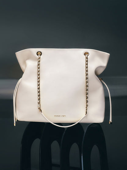 CHARLES & KEITH Special Offer | Arya Braided-Chain Tote Bag - Cream