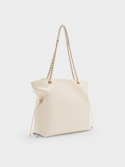 CHARLES & KEITH Special Offer | Arya Braided-Chain Tote Bag - Cream