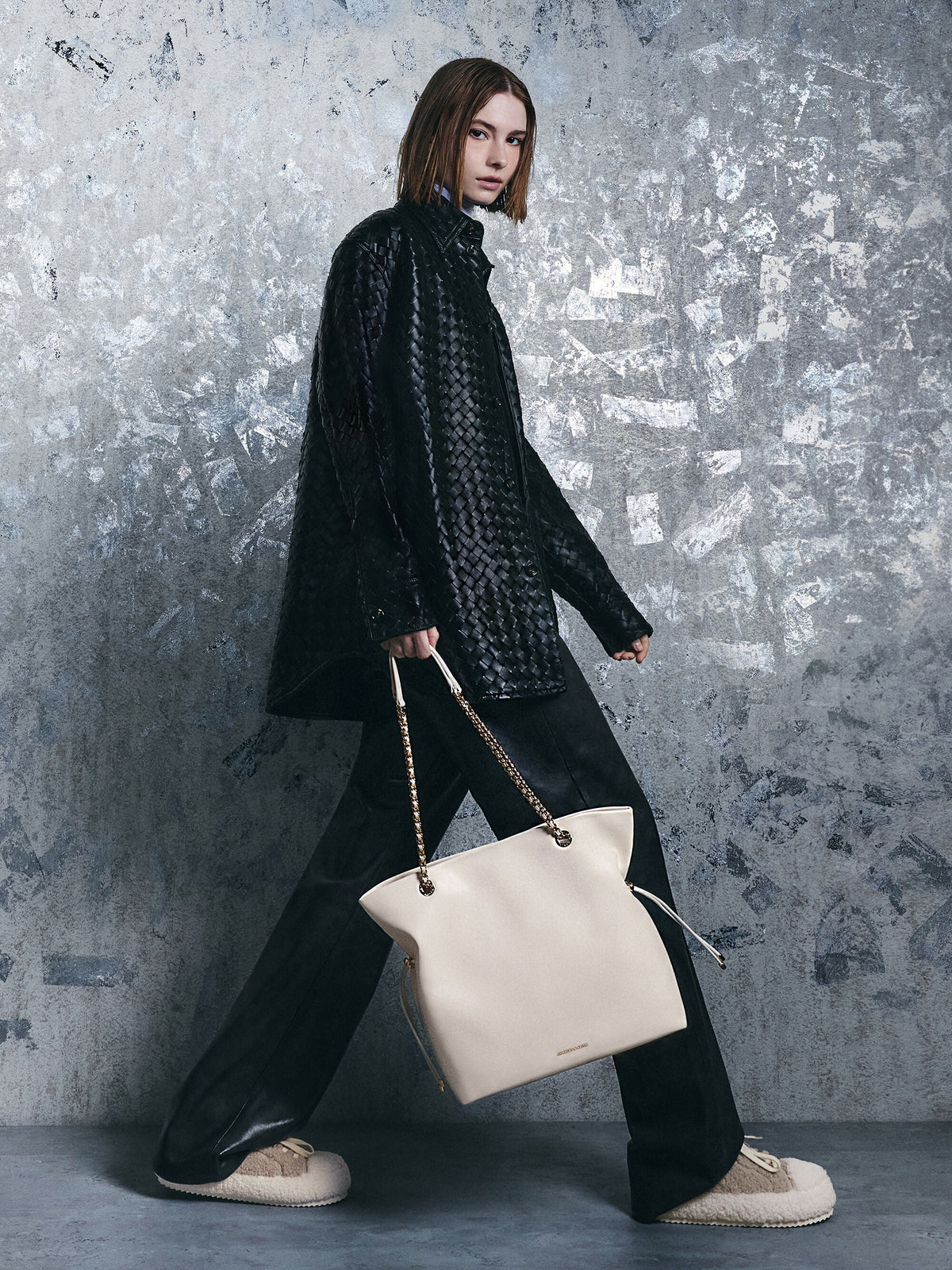 CHARLES & KEITH Special Offer | Arya Braided-Chain Tote Bag - Cream