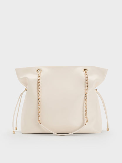 CHARLES & KEITH Special Offer | Arya Braided-Chain Tote Bag - Cream