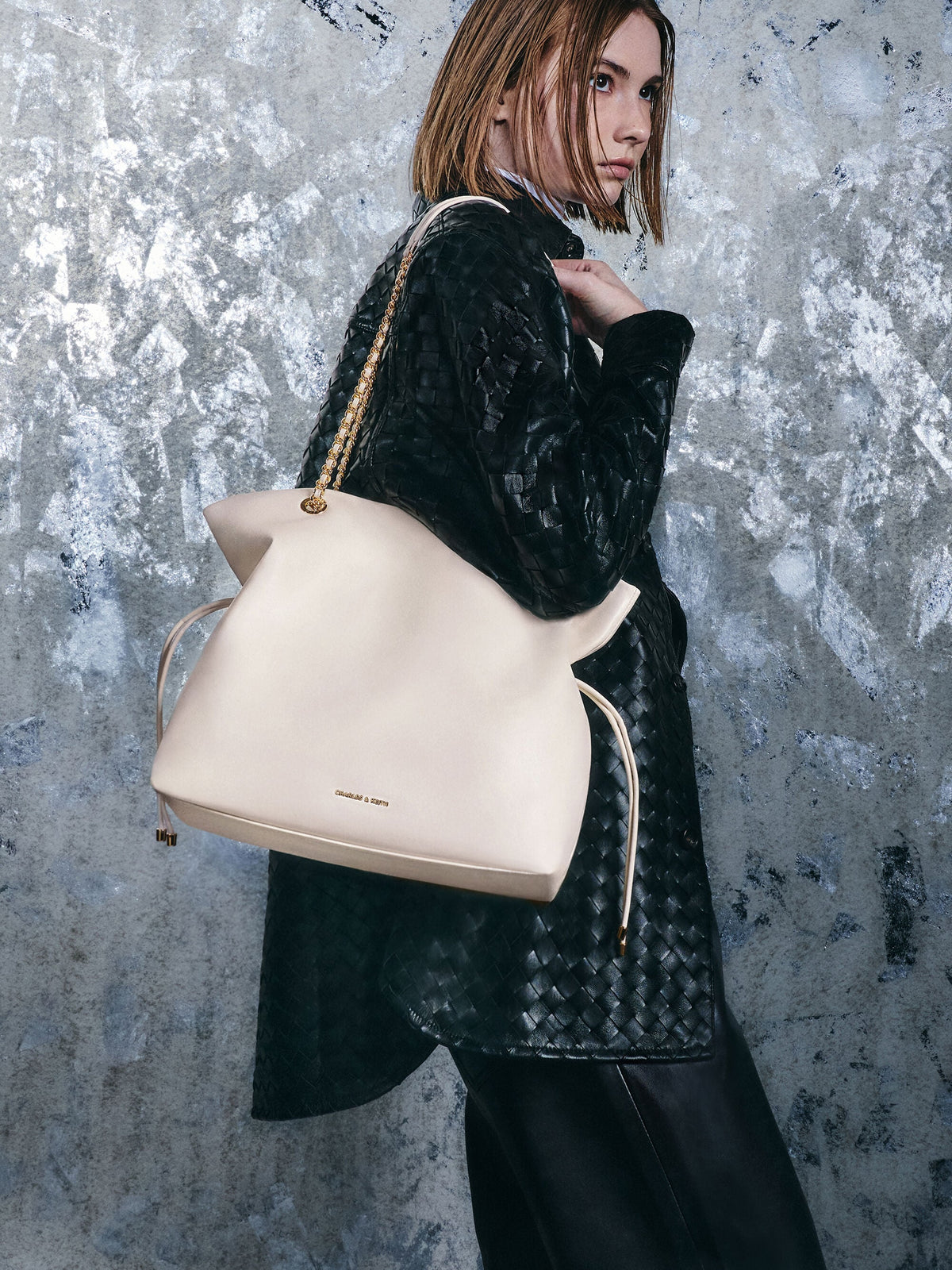 CHARLES & KEITH Special Offer | Arya Braided-Chain Tote Bag - Cream