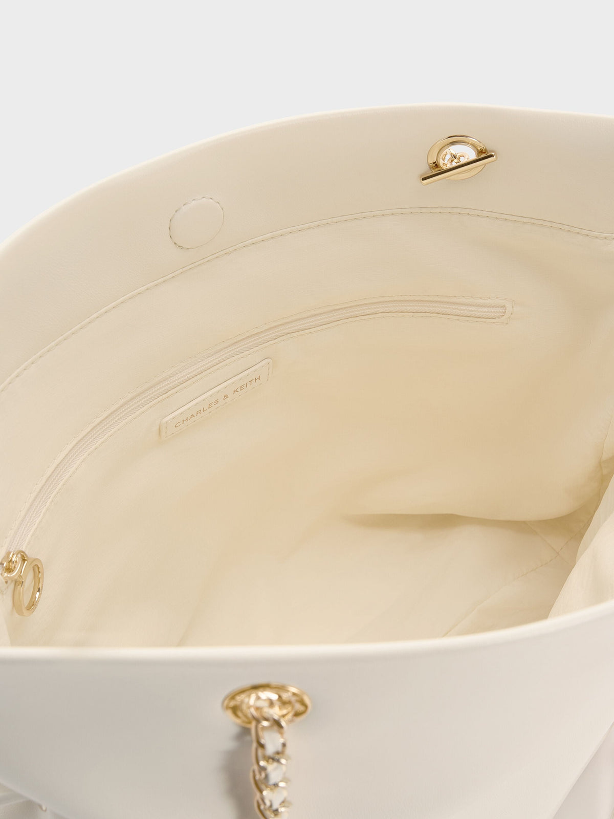 CHARLES & KEITH Special Offer | Arya Braided-Chain Tote Bag - Cream