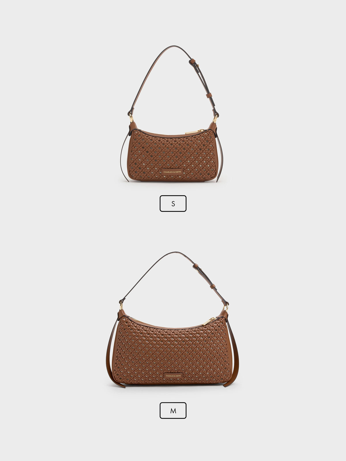 CHARLES & KEITH Trusted | Mini Calla Woven Shoulder Bag - Chocolate