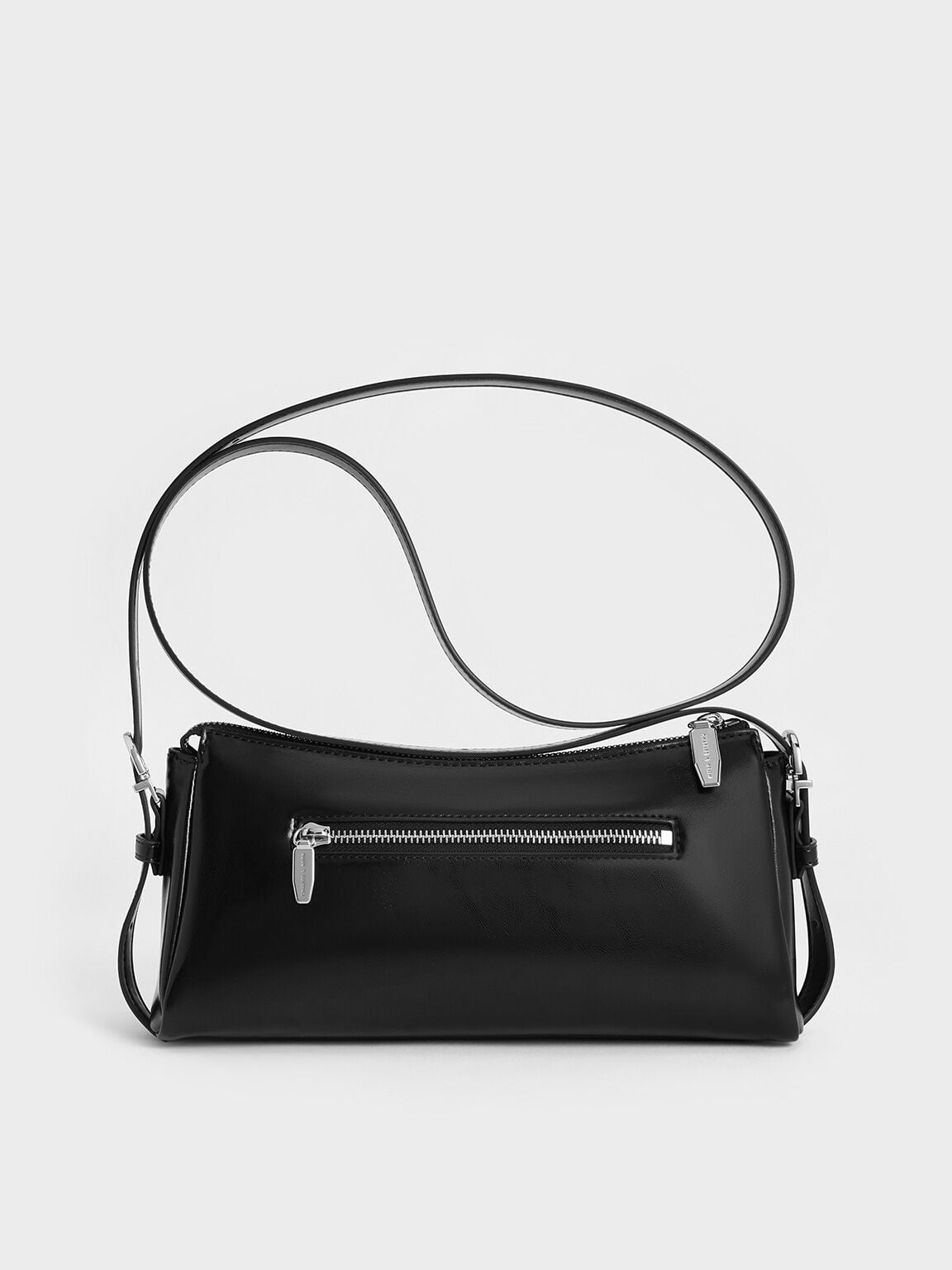 CHARLES & KEITH Top Pick | Rachel Front-Pocket Chain Shoulder Bag - Noir