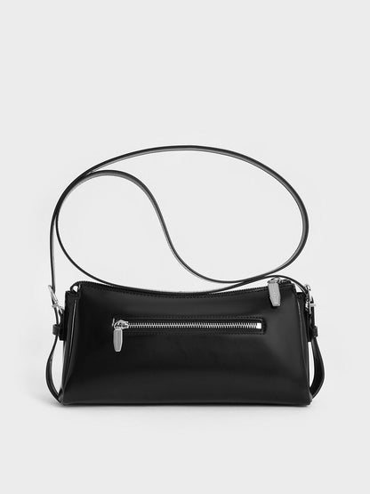 CHARLES & KEITH Top Pick | Rachel Front-Pocket Chain Shoulder Bag - Noir