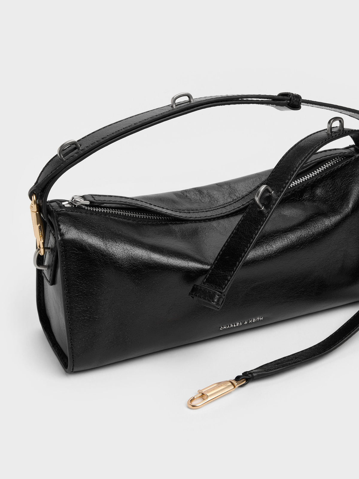 CHARLES & KEITH Sale | Delfina Elongated Shoulder Bag - Noir