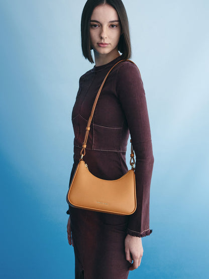 CHARLES & KEITH Hot Sale | Lane Chain-Strap Shoulder Bag - Russet Brown