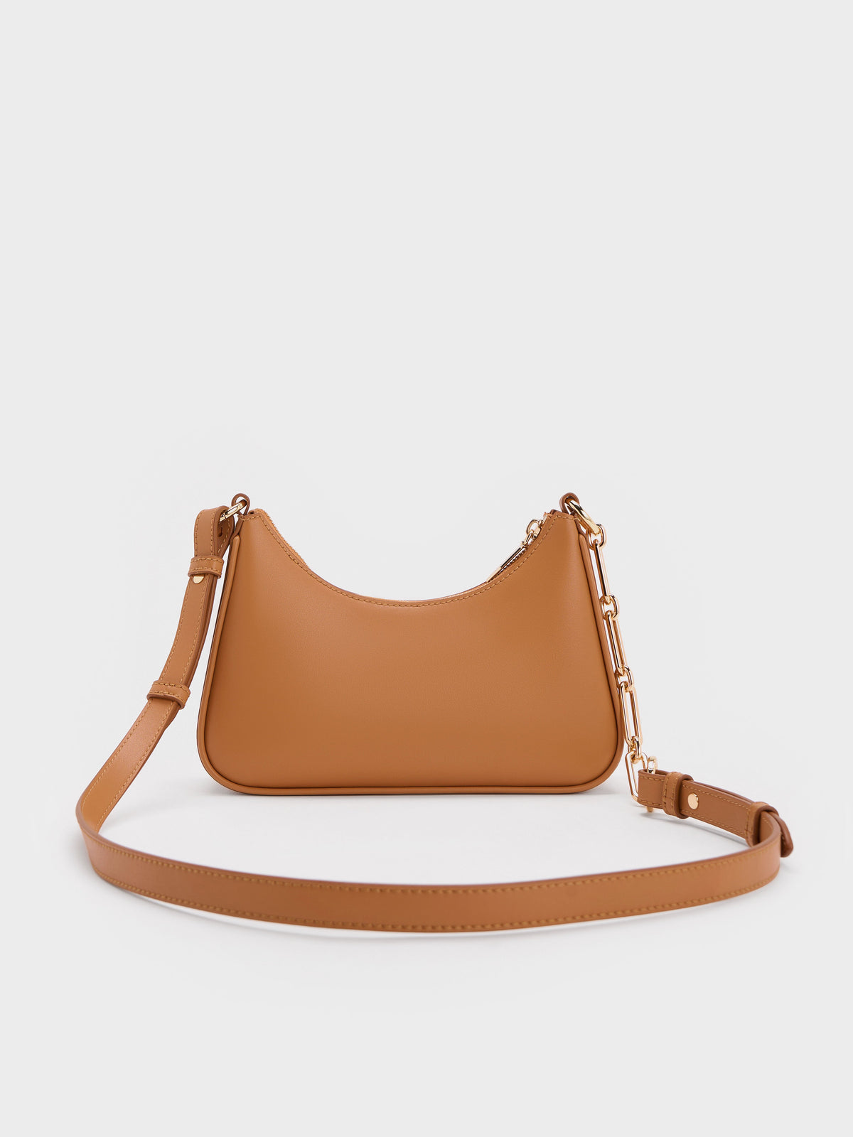 CHARLES & KEITH Hot Sale | Lane Chain-Strap Shoulder Bag - Russet Brown