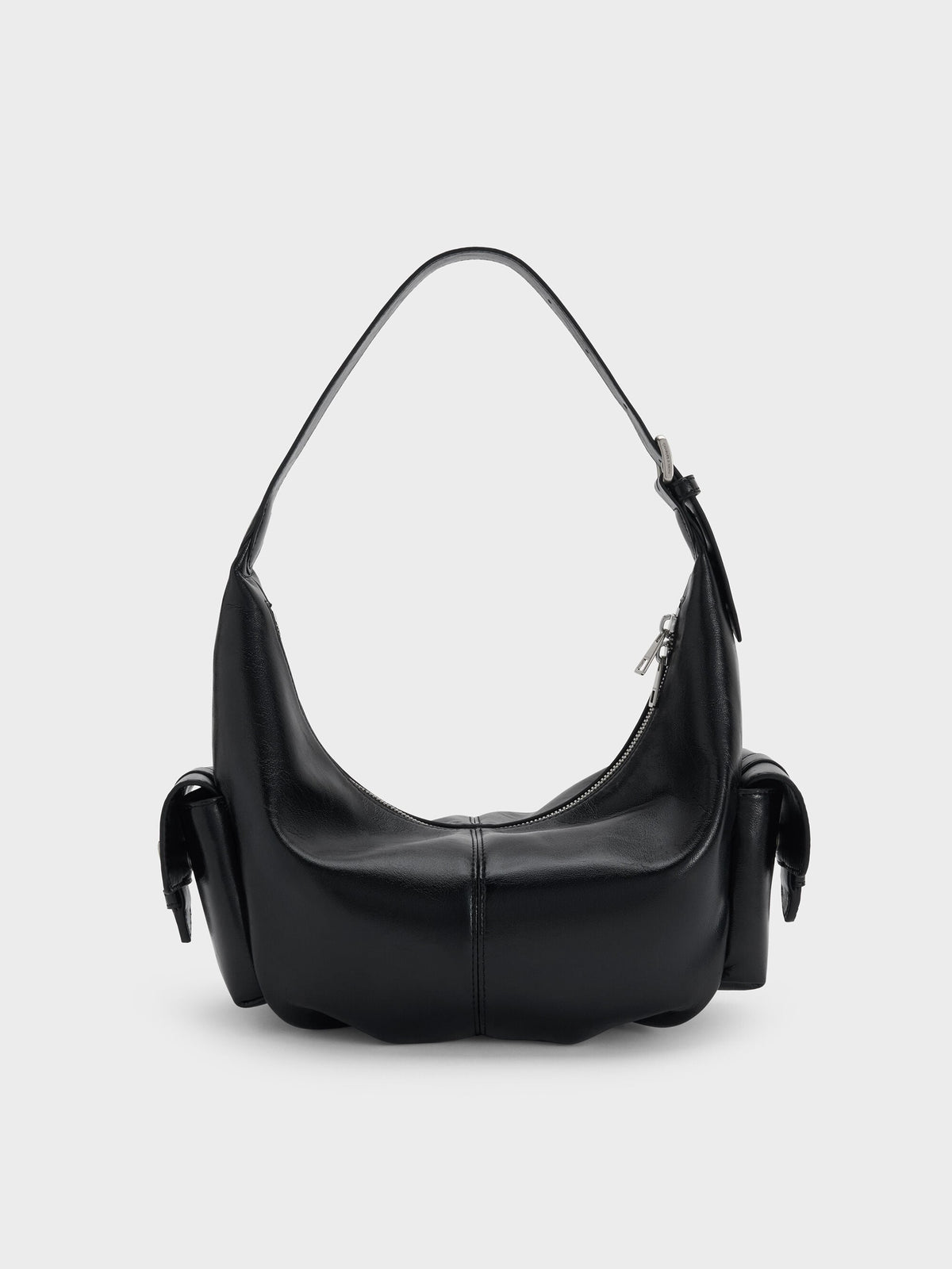 CHARLES & KEITH Special Offer | Bessie Side-Pocket Hobo Bag - Noir