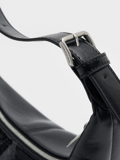 CHARLES & KEITH Special Offer | Bessie Side-Pocket Hobo Bag - Noir