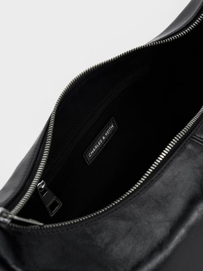 CHARLES & KEITH Special Offer | Bessie Side-Pocket Hobo Bag - Noir