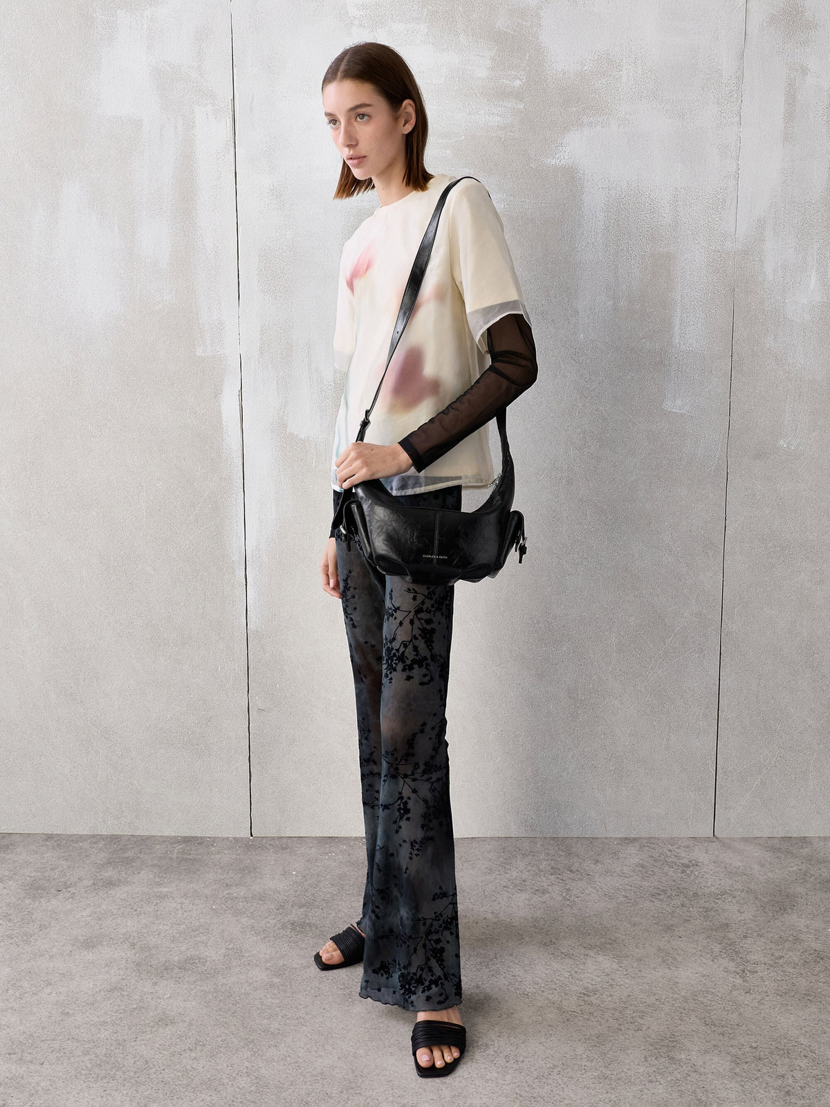 CHARLES & KEITH Special Offer | Bessie Side-Pocket Hobo Bag - Noir