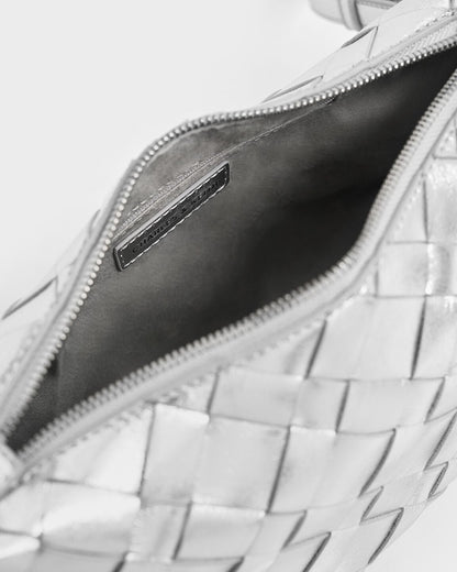 CHARLES & KEITH New | Ivette Metallic Woven Shoulder Bag - Silver