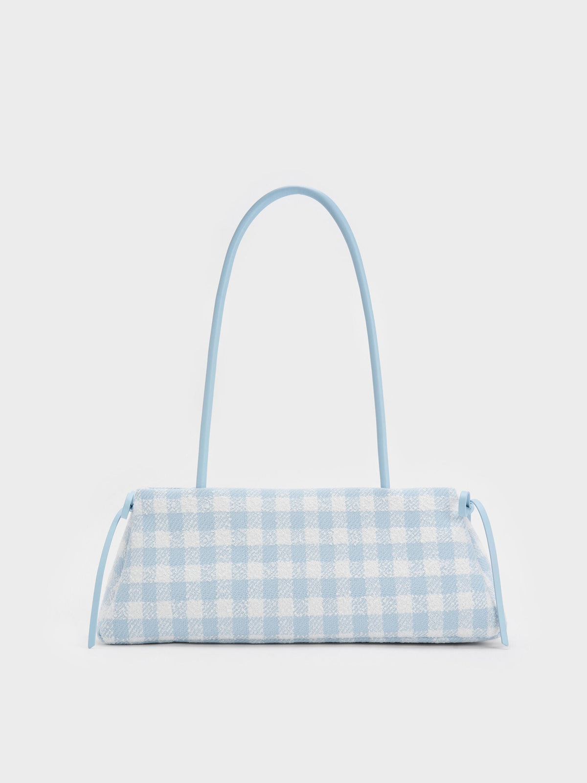 CHARLES & KEITH New | Hazel Gingham Bow Shoulder Bag - Gingham Blue