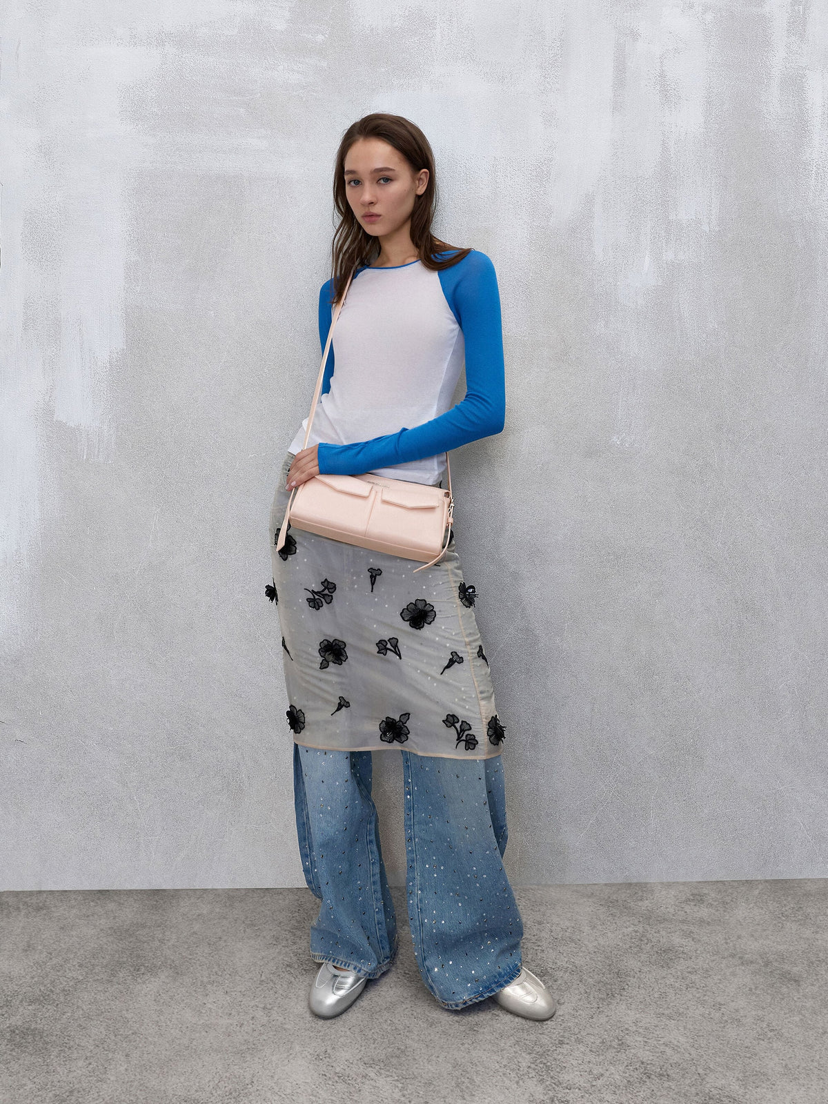 CHARLES & KEITH Great Value | Rachel Front-Pocket Chain Shoulder Bag - Soft Pink