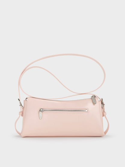 CHARLES & KEITH Great Value | Rachel Front-Pocket Chain Shoulder Bag - Soft Pink