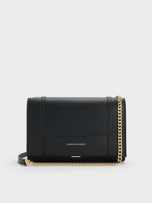 CHARLES & KEITH Latest | Shalia Chain-Strap Shoulder Bag - Black