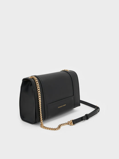 CHARLES & KEITH Latest | Shalia Chain-Strap Shoulder Bag - Black