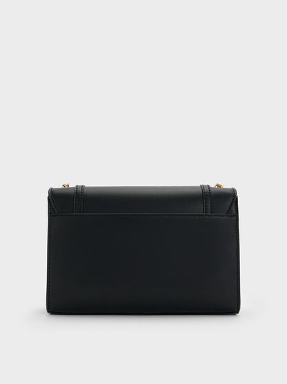 CHARLES & KEITH Latest | Shalia Chain-Strap Shoulder Bag - Black