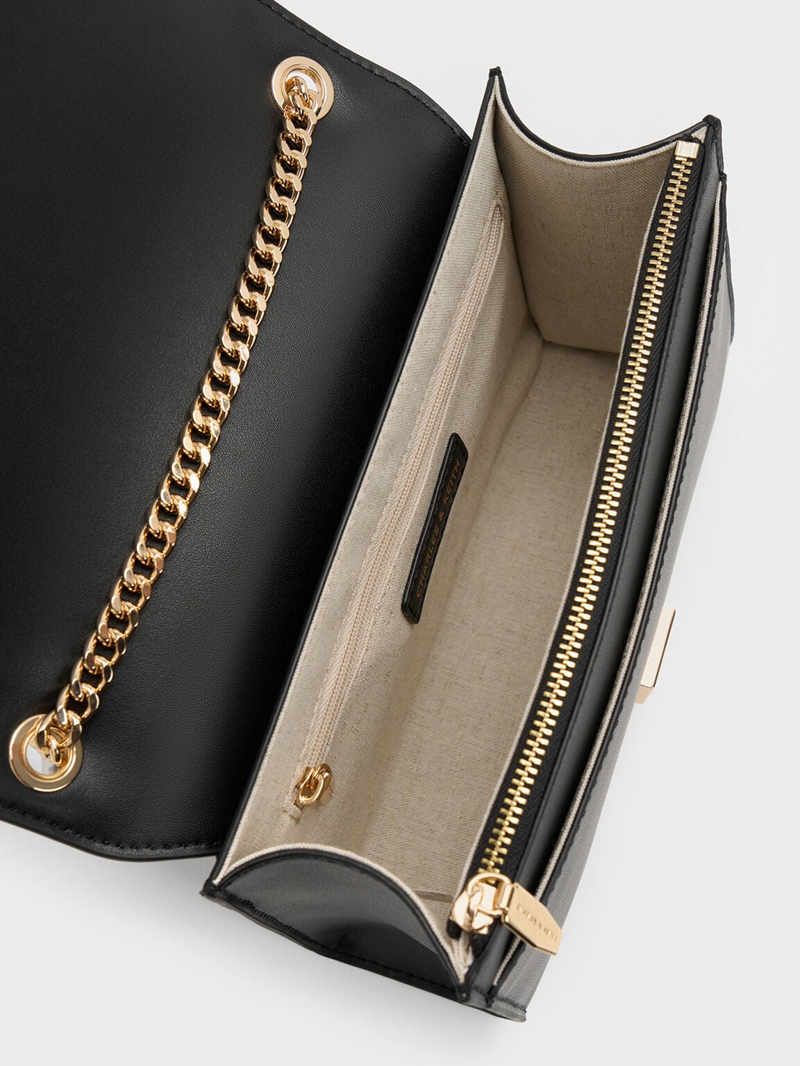 CHARLES & KEITH Latest | Shalia Chain-Strap Shoulder Bag - Black