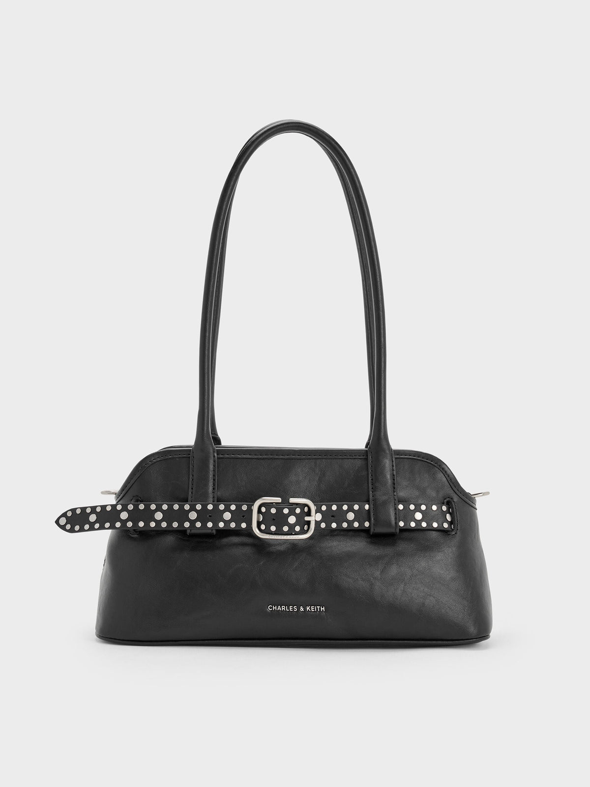 CHARLES & KEITH Best Price | Victoria Studded Belted Shoulder Bag - Noir