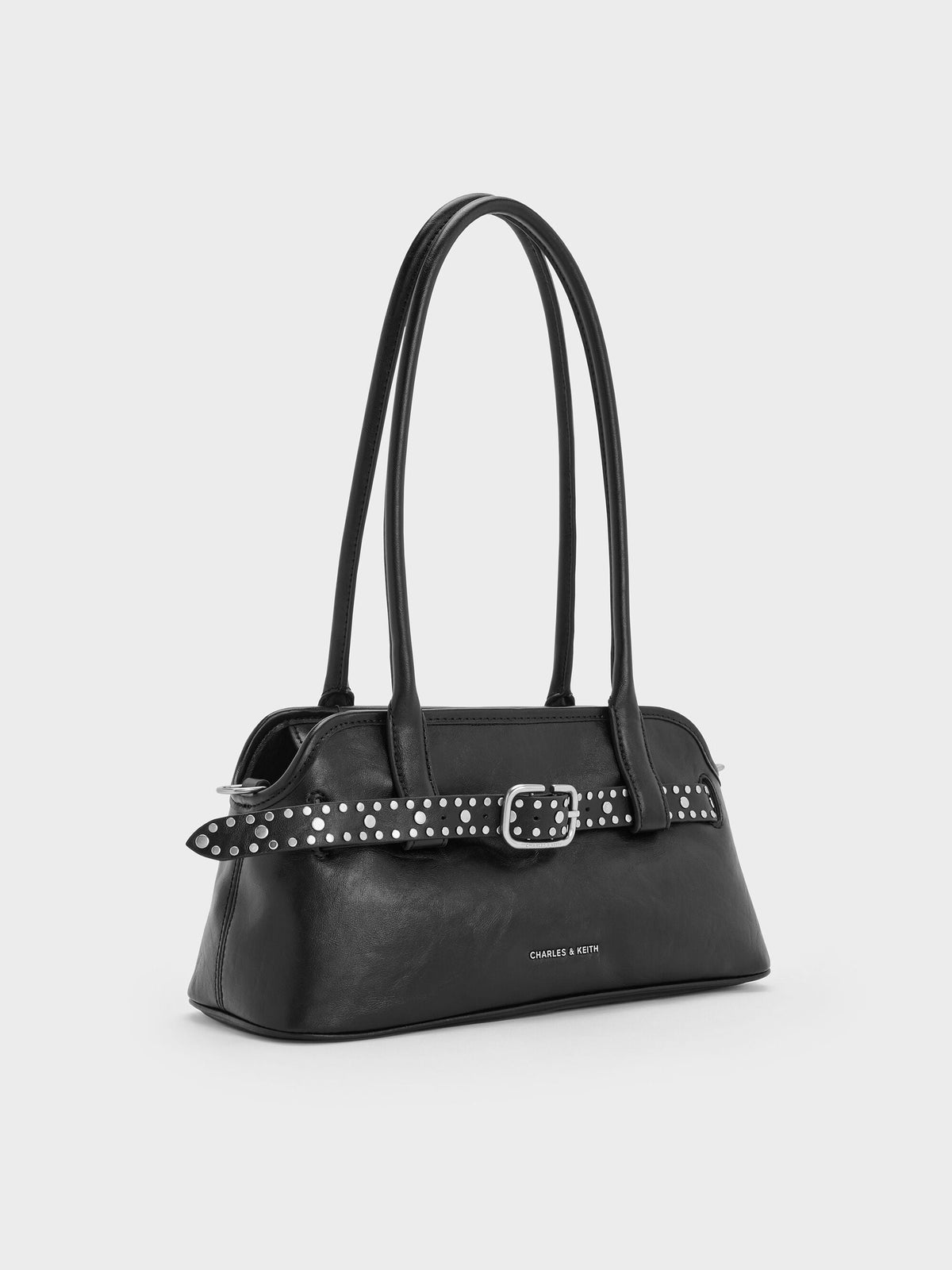 CHARLES & KEITH Best Price | Victoria Studded Belted Shoulder Bag - Noir