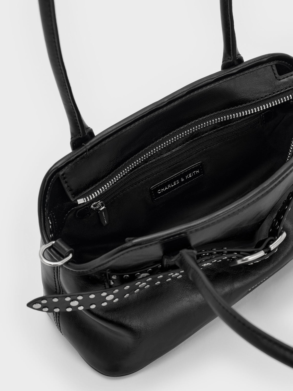 CHARLES & KEITH Best Price | Victoria Studded Belted Shoulder Bag - Noir