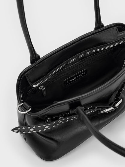 CHARLES & KEITH Best Price | Victoria Studded Belted Shoulder Bag - Noir