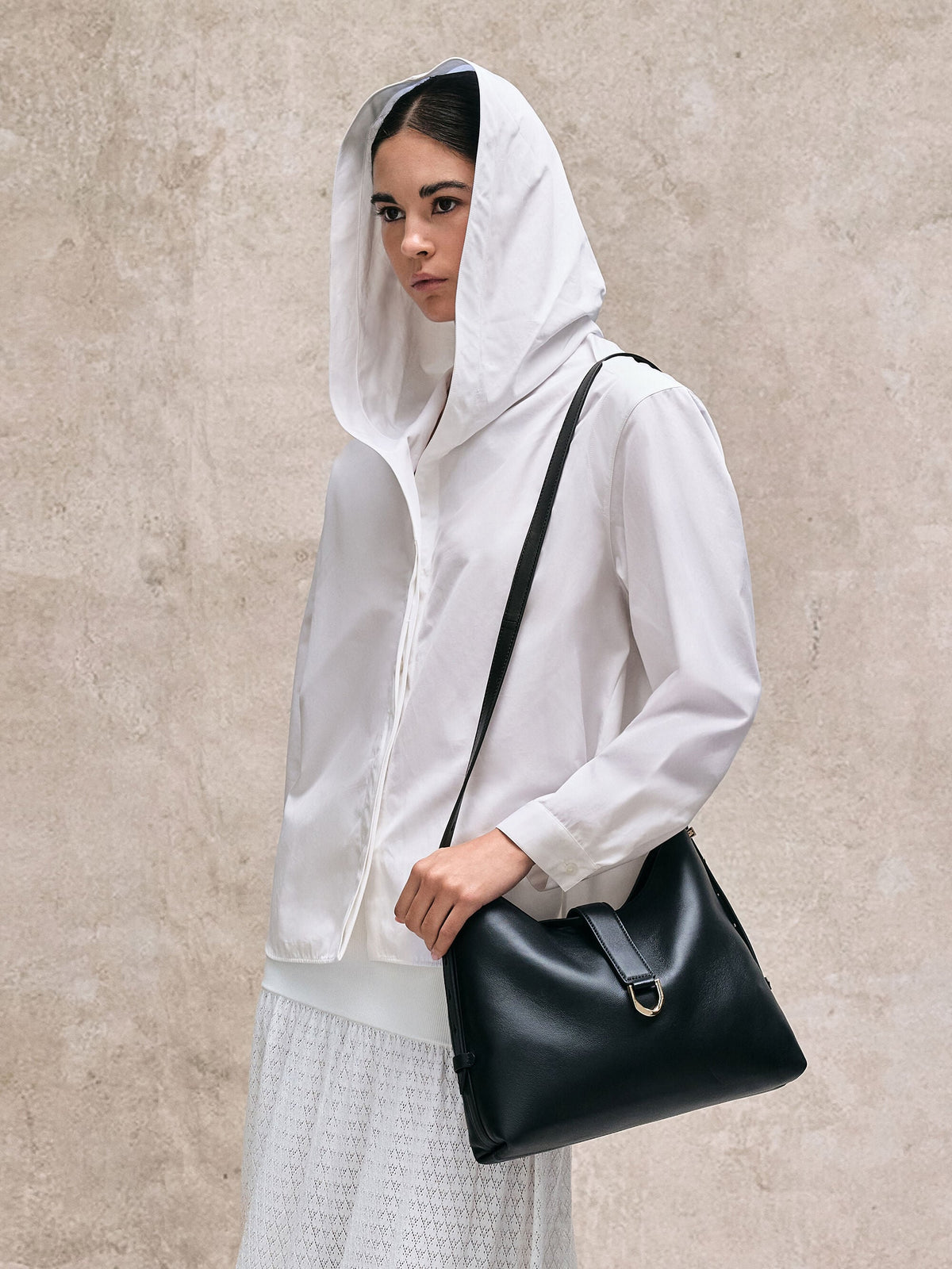 CHARLES & KEITH Recommended | Gabine Leather Belted Hobo Bag - Black