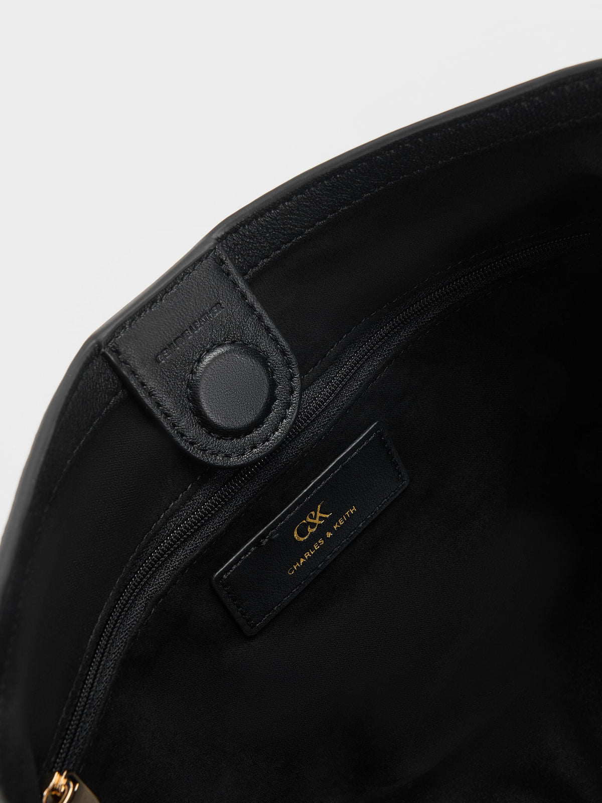 CHARLES & KEITH Recommended | Gabine Leather Belted Hobo Bag - Black